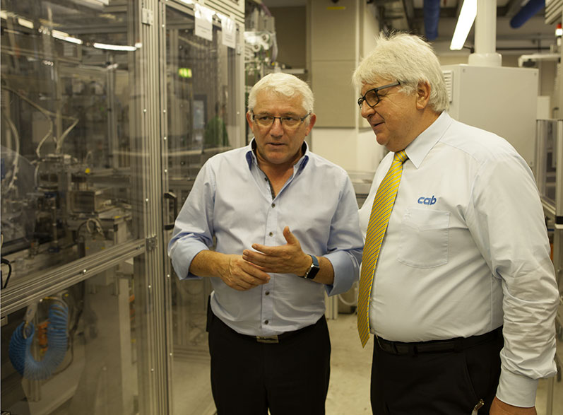 Thomas Reisbeck from ZF TRW (pictured left) with cab consultant Dieter Kehret
