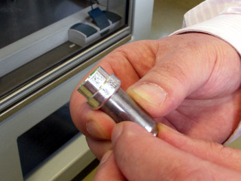 Thomas Reisbeck shows, each gas generator has been marked an identification number and a two-dimensional by the laser Thomas Reisbeck shows, each gas generator has been marked an identification number and a two-dimensional by the laser