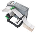 Dispensador de etiquetas HS120+ apliado en zig-zag