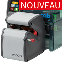 Applicateur d'étiquettes sur produits cylindriques, WICON