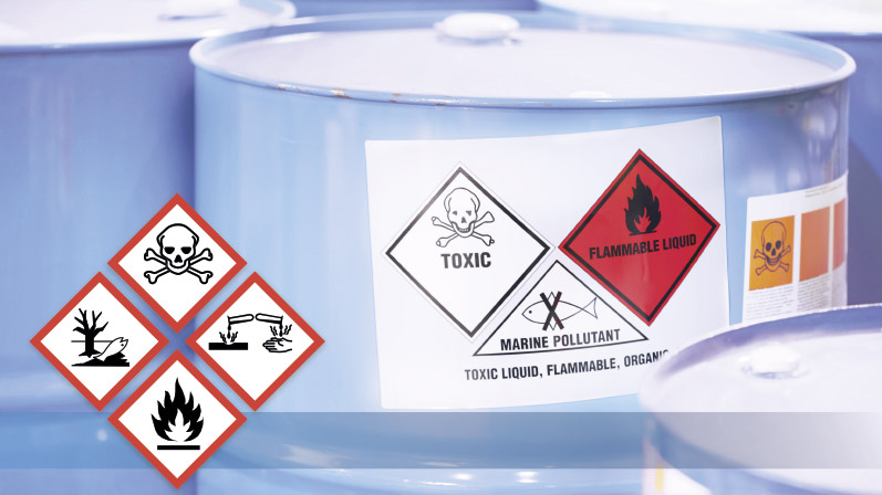 Labeling hazardous goods with cab label printers