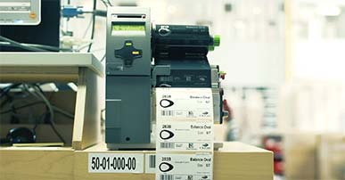 cab Etikettendrucker im Einsatz bei unserem Kunden Amoena Medizintechnik.