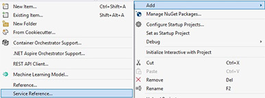 C# · Setup 2 - Add Service Reference