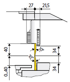 Maximum height of components next to the groove.