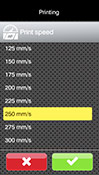 Print speed selection