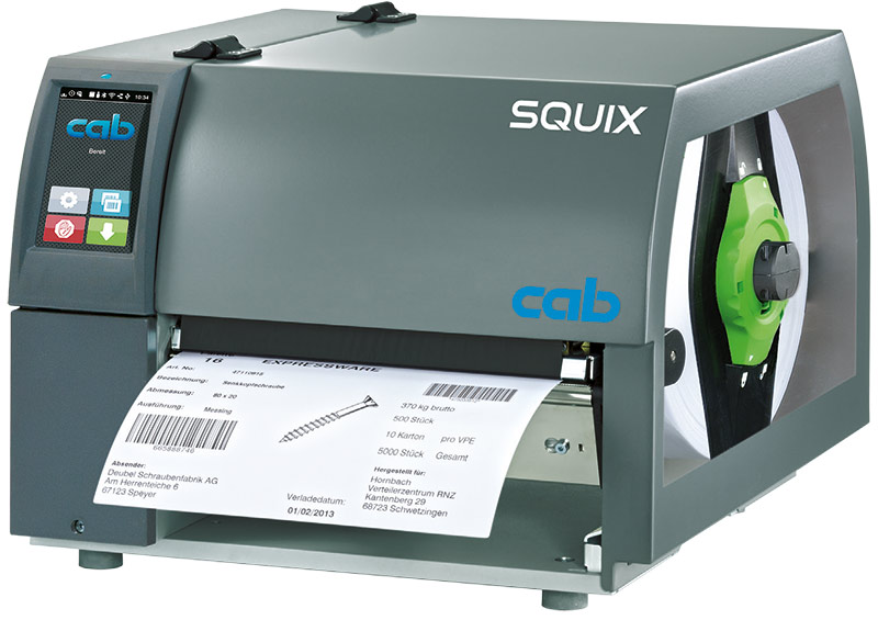 Imprimante d'étiquettes SQUIX 4 MT pour les bandes textiles