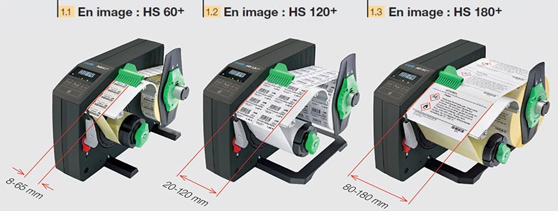 Trois largeurs de matières pour distributeurs HS et VS