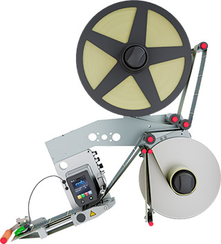 Etichettatrici IXOR, svolgitore, avvolgitore motorizzato