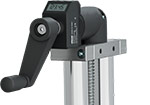 Stand with angular gear and position indicator