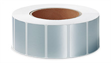 Etiketten: Polyester silber matt Etiketten: Polyester silber matt